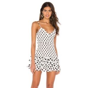 Lovers + Friends Black and White Smocked Dress NEW WITH TAG Sallie mini dress